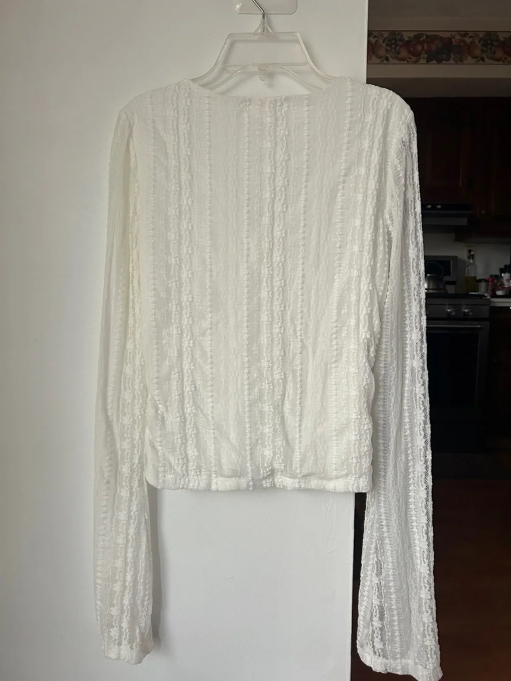 no comment || Women’s White Tie-Front Long Sleeve Top - Picture 2 of 8